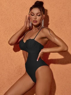 One Piece|Swimwear*Mew Mews Fashion Codi Cutout One Piece Swimsuit In Black