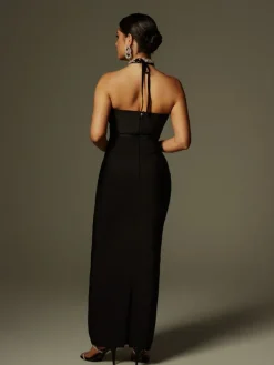 Dresses|Maxi Dresses*Bandage Cornie Halterneck Rhinestone Maxi Dress