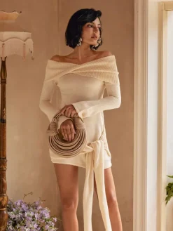 Dresses|Mini Dresses*Mew Mews Fashion Corrissa Off Shoulder Knitted Mini Dress