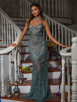Dresses|Maxi Dresses*Mew Mews Fashion Cynthia Spaghetti Sequin Maxi Dress