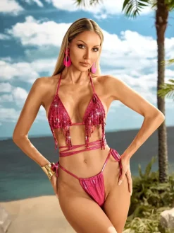 Bikini Sets|Swimwear*Mew Mews Fashion Cyvrix Fringe Bikini Two Piece Set