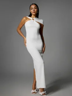 Dresses|Maxi Dresses*Mew Mews Fashion Dagnalie Backless Split Maxi Dress In White