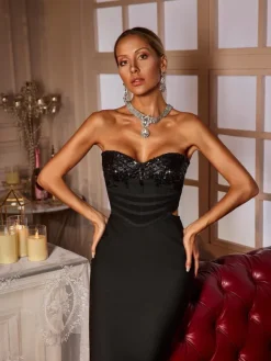 Dresses|Maxi Dresses*Bandage Dajuan Strapless Cutout Maxi Dress