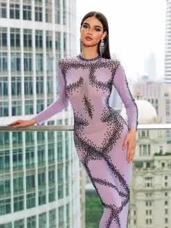 Embellishment|Dresses*Embellishment Dasani Printed Rhinestone Maxi Dress