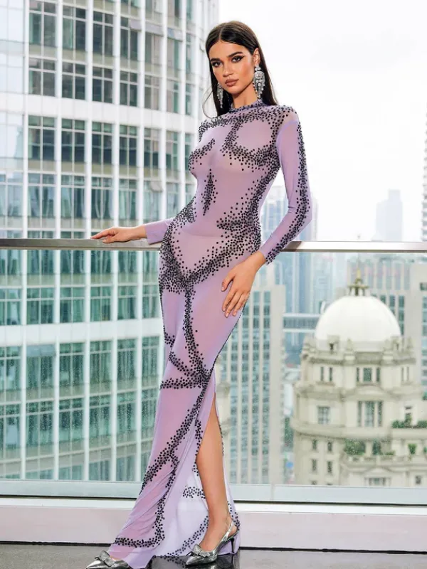 Embellishment|Dresses*Embellishment Dasani Printed Rhinestone Maxi Dress