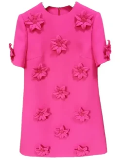 Dresses*Mew Mews Fashion Dashiell Short Sleeve Floral Embellished Mini Dress