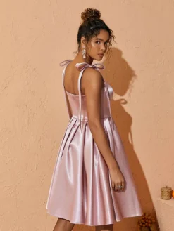 Dresses*Mew Mews Fashion Deidra Satin Pleated Dress