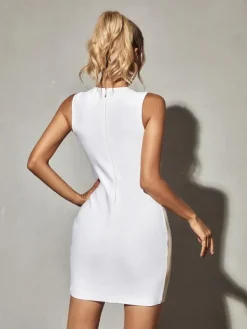 Dresses*Bandage Devaki Rhinestone Mesh Dress