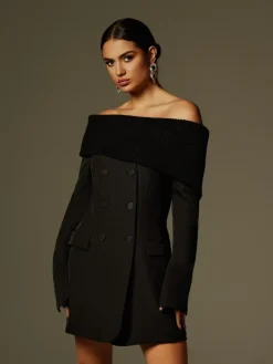 Dresses|Mini Dresses*Mew Mews Fashion Dexter Long Sleeve Button Up Blazer Dress