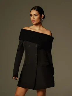 Dresses|Mini Dresses*Mew Mews Fashion Dexter Long Sleeve Button Up Blazer Dress