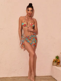 Bikini Sets|Swimwear*Mew Mews Fashion Dina Floral Bikini Three Piece Set