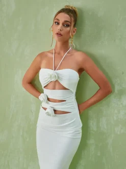 Dresses|Midi Dresses*Mew Mews Fashion Dorcas Halterneck Cutout Midi Dress