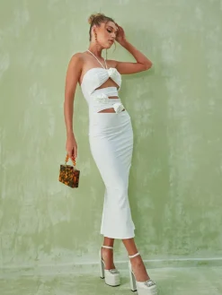Dresses|Midi Dresses*Mew Mews Fashion Dorcas Halterneck Cutout Midi Dress