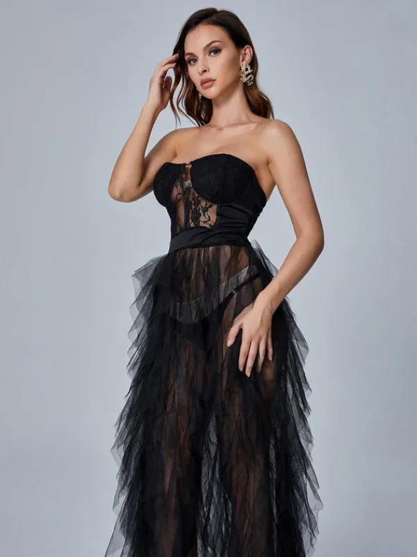 Dresses|Maxi Dresses*Mew Mews Fashion Dorothy Tulle Maxi Dress In Black