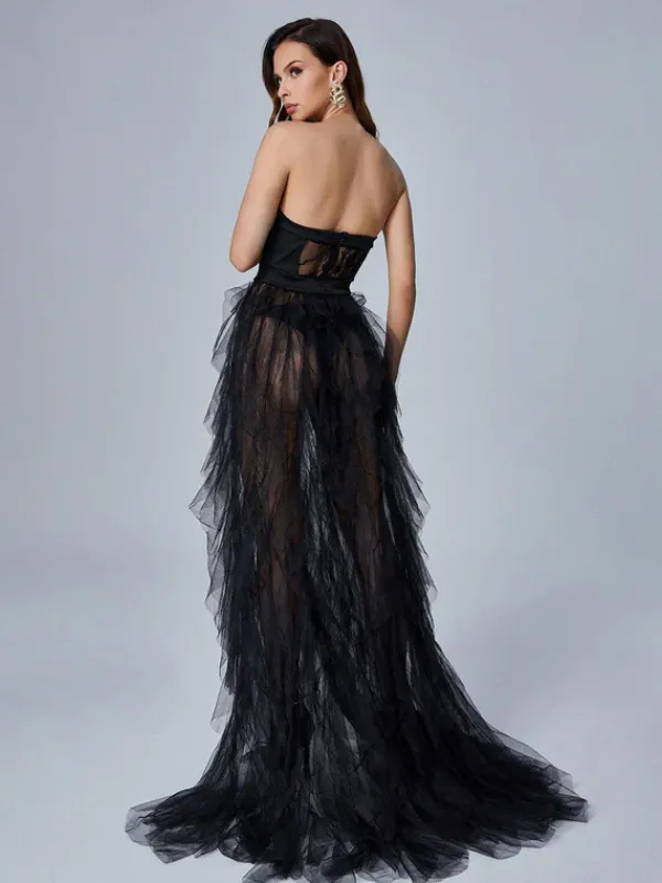 Dresses|Maxi Dresses*Mew Mews Fashion Dorothy Tulle Maxi Dress In Black