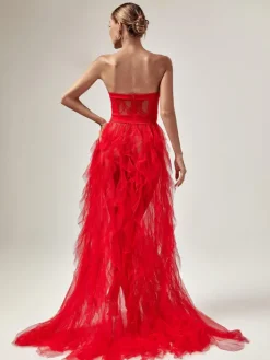Dresses|Maxi Dresses*Mew Mews Fashion Dorothy Tulle Maxi Dress In Red