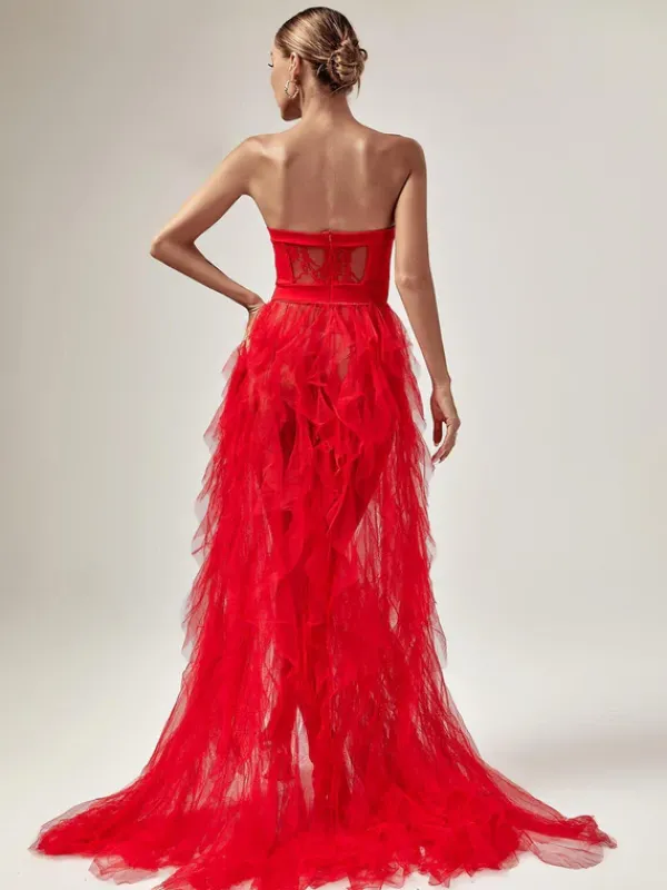 Dresses|Maxi Dresses*Mew Mews Fashion Dorothy Tulle Maxi Dress In Red