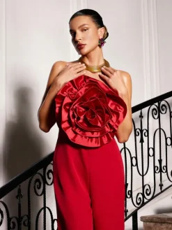 Jumpsuits & Romper*Mew Mews Fashion Dunja Strapless Flower Jumpsuit In Red