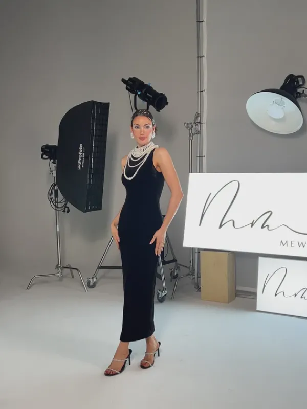 Dresses|Maxi Dresses*Mew Mews Fashion Dustin High Neck Pearl Embellished Maxi Dress