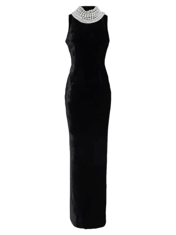 Dresses|Maxi Dresses*Mew Mews Fashion Dustin High Neck Pearl Embellished Maxi Dress