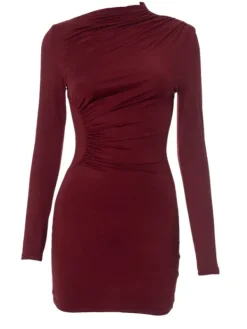 Dresses|Mini Dresses*Mew Mews Fashion Eachna Long Sleeve Ruched Mini Dress