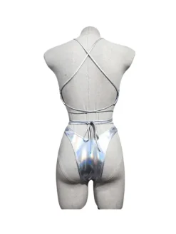 Bikini Sets|Swimwear*Mew Mews Fashion Ebenezer Lacing Metallic Bikini Two Piece Set