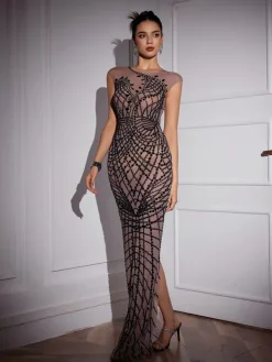 Embellishment|Dresses*Embellishment Eirian Printed Rhinestone Maxi Dress