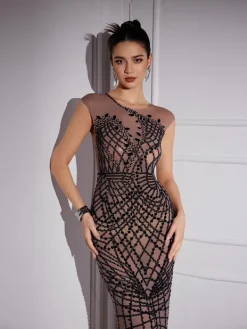 Embellishment|Dresses*Embellishment Eirian Printed Rhinestone Maxi Dress