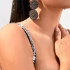 Earrings*Mew Mews Fashion Elina Layered Round Diamond Earrings