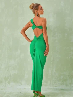 Dresses|Maxi Dresses*Mew Mews Fashion Emi One Shoulder Backless Maxi Dress In Green