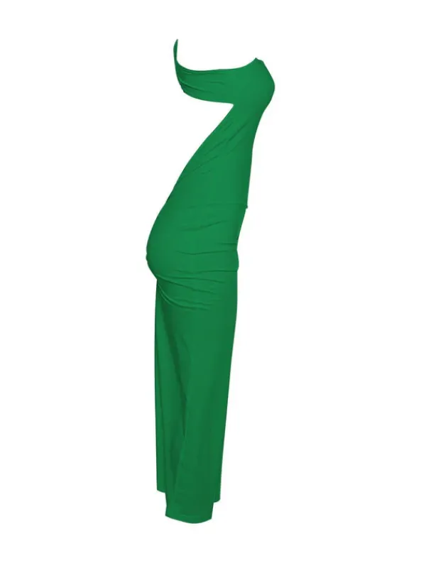 Dresses|Maxi Dresses*Mew Mews Fashion Emi One Shoulder Backless Maxi Dress In Green