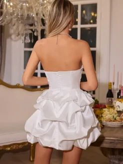 Dresses|Mini Dresses*Mew Mews Fashion Erika Strapless Flower Satin Mini Dress