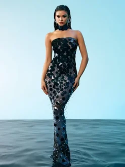 Embellishment|Dresses*Embellishment O/S Esai Strapless Embellished Maxi Dress In Black