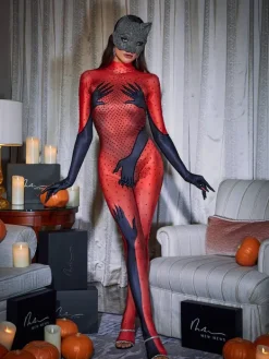 Jumpsuits & Romper*HLEB Esau Hands Printed Rhinestone Gloves Jumpsuit In Red