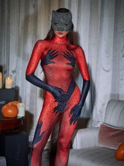 Jumpsuits & Romper*HLEB Esau Hands Printed Rhinestone Gloves Jumpsuit In Red