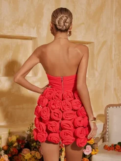 Dresses|Mini Dresses*Mew Mews Fashion Estela Strapless Flower Mini Dress