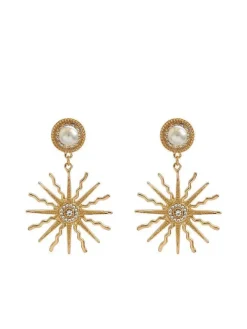Earrings*Mew Mews Fashion Evelina Pearl Sun Earrings