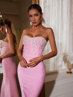 Dresses|Maxi Dresses*Mew Mews Fashion Everett Strapless Pearl Bandage Dress