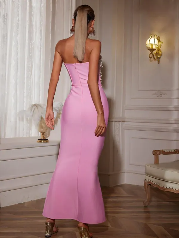 Dresses|Maxi Dresses*Mew Mews Fashion Everett Strapless Pearl Bandage Dress
