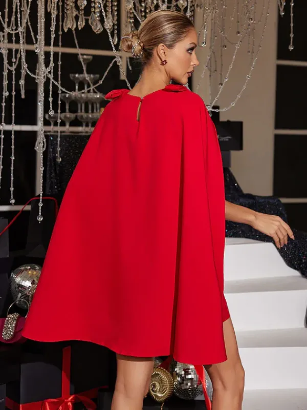 Dresses|Mini Dresses*Mew Mews Fashion Faustina Bow Cape Mini Dress