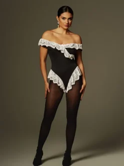 Bodysuits|Tops*Mew Mews Fashion Fenrir Off Shoulder Lace Bodysuit