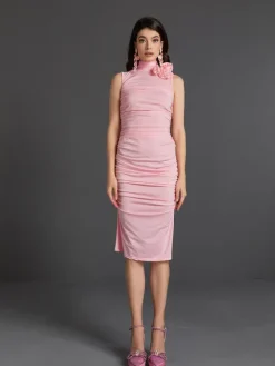 Dresses|Midi Dresses*Mew Mews Fashion Fionnuala Flower Ruched Midi Dress