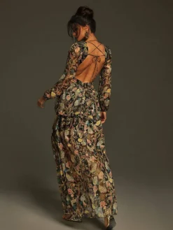 Dresses|Maxi Dresses*Mew Mews Fashion Flavio V Neck Printed Cutout Maxi Dress