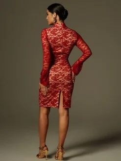 Dresses|Mini Dresses*Mew Mews Fashion Fleury Long Sleeve Lace Midi Dress