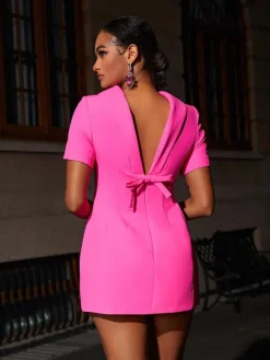 Dresses|Mini Dresses*Mew Mews Fashion Florrie Short Sleeve Bow Mini Dress