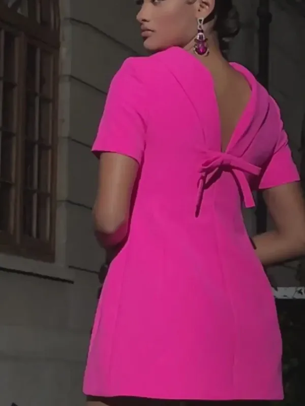 Dresses|Mini Dresses*Mew Mews Fashion Florrie Short Sleeve Bow Mini Dress
