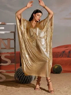 Dresses|Maxi Dresses*Mew Mews Fashion O/S Fraser V Neck Chainmail Kaftan