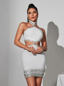 Dresses*Bandage Fritz Rhinestone Shell Mini Dress