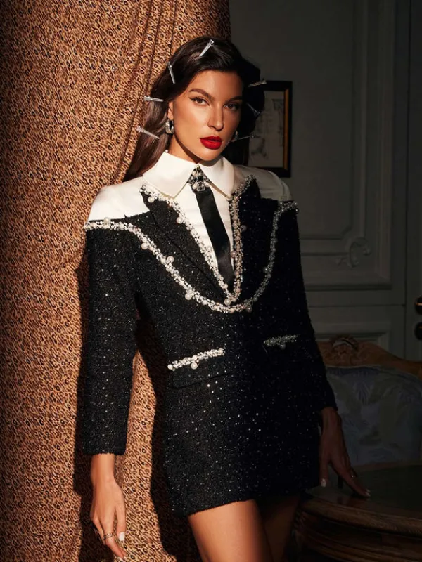 Dresses|Mini Dresses*Mew Mews Fashion Galilea Embellished Sequin Collar Dress