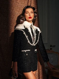 Dresses|Mini Dresses*Mew Mews Fashion Galilea Embellished Sequin Collar Dress